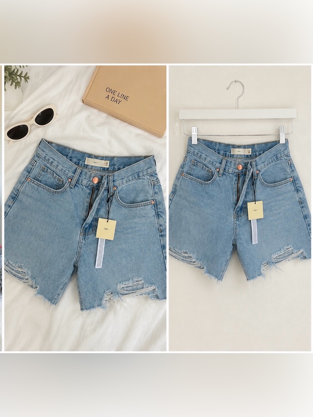 NWT Light Blue Distressed Denim Shorts